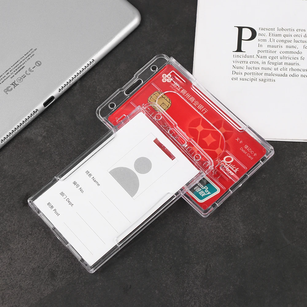 Hard Plastic Double-sided Card Holders Multi-use Card Sleeve Badge Protector Cover Durable Two-sided ID Business Case
Hard Plastic Double-sided Card Holders Multi-use Card Sleeve Badge Protector Cover Durable Two-sided ID Business Case