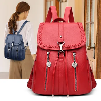 High Quality Pu Leather Backpack Shoulder Bags for Women 2020 New Large Capacity School Bags For Teenagers Girls Travel Backpack
High Quality Pu Leather Backpack Shoulder Bags for Women 2020 New Large Capacity School Bags For Teenagers Girls Travel Backpack