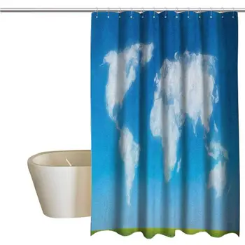 World Map Extra Wide Shower Curtain Tropical Graphic Design of Shaped Clouds in The Sky with Colors Nature Art Print Durable
World Map Extra Wide Shower Curtain Tropical Graphic Design of Shaped Clouds in The Sky with Colors Nature Art Print Durable