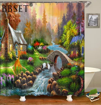 Watercolor Scenic Shower Curtain Cabins and Animals In The Forest Pattern Waterproof Multi-size Douchegordijn Bathroom Decor
Watercolor Scenic Shower Curtain Cabins and Animals In The Forest Pattern Waterproof Multi-size Douchegordijn Bathroom Decor