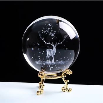 80/100 mm Elk Crystal Ball Miniature 3D Laser Engraved Glass balls Wapiti Globe Crystal Craft Decorations for Home Christmas Birthday Gift 
80/100 mm Elk Crystal Ball Miniature 3D Laser Engraved Glass balls Wapiti Globe Crystal Craft Decorations for Home Christmas Birthday Gift