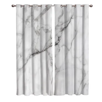 

White Marble Window Treatments Curtains Valance Living Room Bedroom Floral Indoor Decor Kids Curtain Panels With Grommets Window