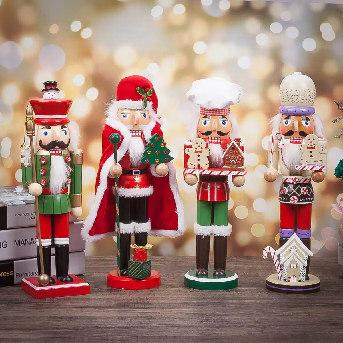 wood nutcracker puppet christmas wooden handmade