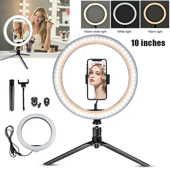 10 Inch LED Ring Light with Tripod Stand Kit for Camera Mobile Phone Selfie Video Live Stream NC99
10 Inch LED Ring Light with Tripod Stand Kit for Camera Mobile Phone Selfie Video Live Stream NC99