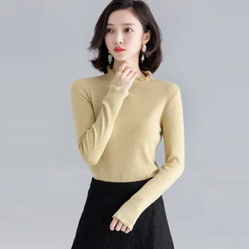 2019 Autumn and winter new arrival simple ruched half-high collar pullover sweater softable wool bottoming sweater female F9979
2019 Autumn and winter new arrival simple ruched half-high collar pullover sweater softable wool bottoming sweater female F9979