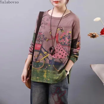 women sweater cartoon printing Vintage Autumn sweaters for women Oversized sweater plus size Casual pullovers CXCZ40
women sweater cartoon printing Vintage Autumn sweaters for women Oversized sweater plus size Casual pullovers CXCZ40