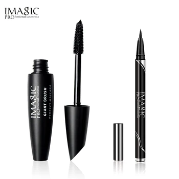 

IMIGIC Combination Set Black Mascara 4D Lengthen Eyelashes Waterproof Mascara Volume Liquid Eyeliner Waterproof Quick-drying Eye