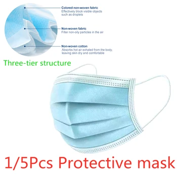 1/5Pcs Disposable 3-layer Masks Dust Anti flu Protector Face Masks Outdoor Protective Masks D40
1/5Pcs Disposable 3-layer Masks Dust Anti flu Protector Face Masks Outdoor Protective Masks D40