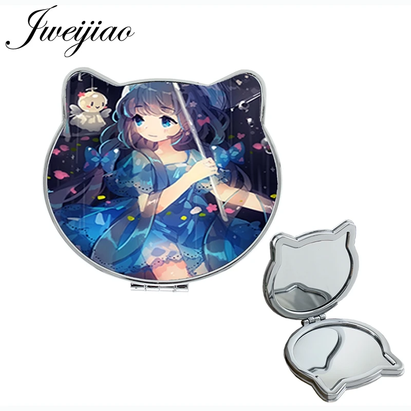 

Youhaken anime young girls Gift Portable mirror Double Sides fairy Cat Ear Shaped Tools Hand Mirror for birthday party DM58
