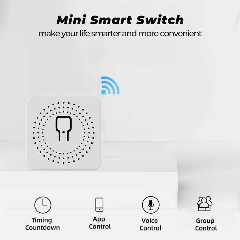 MINI Smart Switch Wifi Control 2-Way Timer Wireless Switches Smart Home Compatible With Tuya Alexa Google Home 10A
MINI Smart Switch Wifi Control 2-Way Timer Wireless Switches Smart Home Compatible With Tuya Alexa Google Home 10A