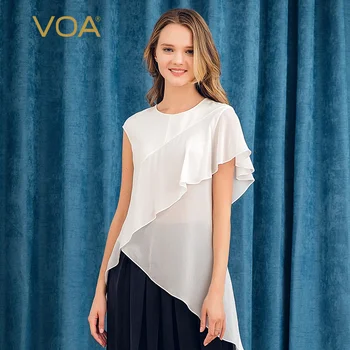Voa White Silk Round Collar Rotator Cuff Impact Splice Lotus Asymmetry Breathable T-shirt Girl B9186 Befree t Shirt Harajuku
Voa White Silk Round Collar Rotator Cuff Impact Splice Lotus Asymmetry Breathable T-shirt Girl B9186 Befree t Shirt Harajuku