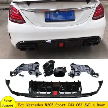 Rear Bumper Diffuser Lip with Exhaust Tips Rear Diffuser for Mercedes Benz C-Class W205 C200 C300 C400 C43 C63 AMG 2014-2019 
Rear Bumper Diffuser Lip with Exhaust Tips Rear Diffuser for Mercedes Benz C-Class W205 C200 C300 C400 C43 C63 AMG 2014-2019