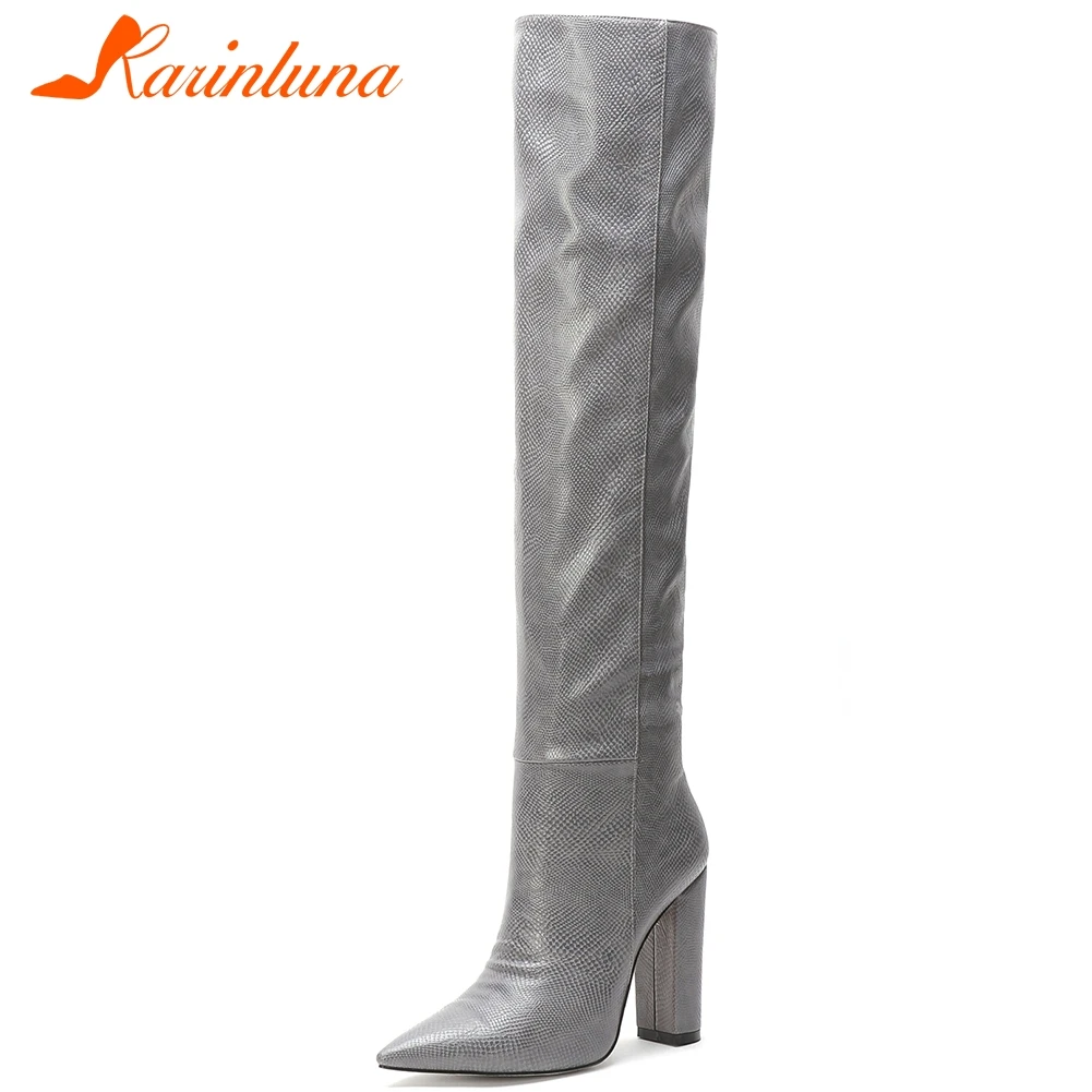 KARINLUNA Brand Lady 2020 High Heels Autumn Winter Boots Pointed Toe Elegant Casual Boots Women Over The Knee Shoes Woman
KARINLUNA Brand Lady 2020 High Heels Autumn Winter Boots Pointed Toe Elegant Casual Boots Women Over The Knee Shoes Woman
