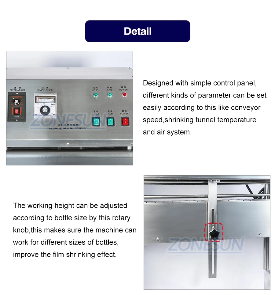ZONESUN ZS-SX405 Automatic Bottleneck Cover Label Heat Shrinking Packaging Machine PP PVC Film Shrink Sleeve Labeling Machine