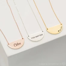 Simple Half Circle Semicircle Necklaces Customizable Engraving Name Letter Date Half Moon Necklace Girlfriends Couples Gift
Simple Half Circle Semicircle Necklaces Customizable Engraving Name Letter Date Half Moon Necklace Girlfriends Couples Gift