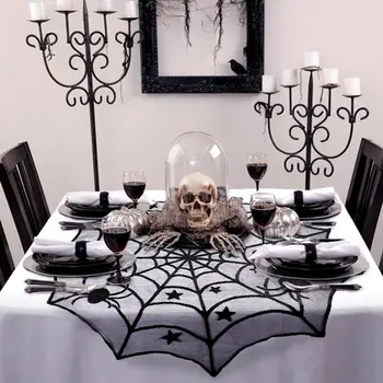 Behogar 3PCS Halloween Black Lace Spiderweb Tablecloth Fireplace Cover Table Runner Set for Home Bar Haunted House Party Decor
Behogar 3PCS Halloween Black Lace Spiderweb Tablecloth Fireplace Cover Table Runner Set for Home Bar Haunted House Party Decor