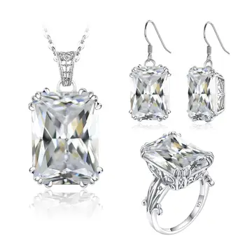 Szjinao Silver Jewelry Set For Women Real 925 Sterling Silver Diamond Earrings Pendant Ring Sets Vintage Fine Jewelry Handmade
Szjinao Silver Jewelry Set For Women Real 925 Sterling Silver Diamond Earrings Pendant Ring Sets Vintage Fine Jewelry Handmade