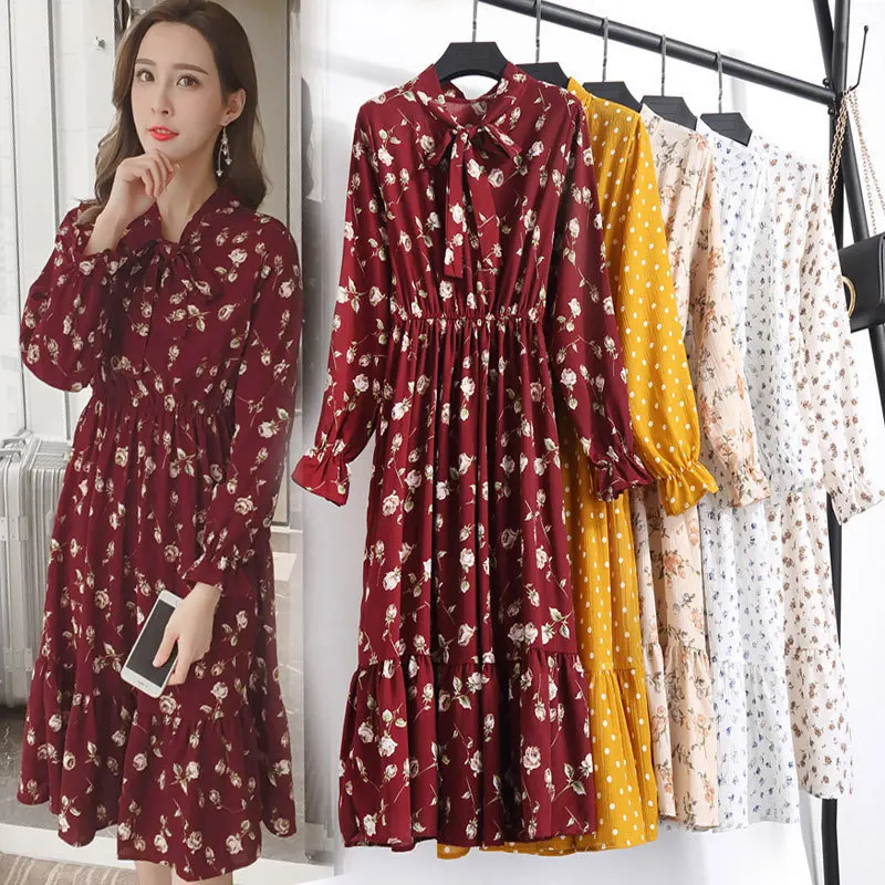 2019 Spring And Autumn New Style Floral Dress Women's Loose-Fit Long Skirts xian yang Gas Slimming Elegant Fashion
2019 Spring And Autumn New Style Floral Dress Women's Loose-Fit Long Skirts xian yang Gas Slimming Elegant Fashion