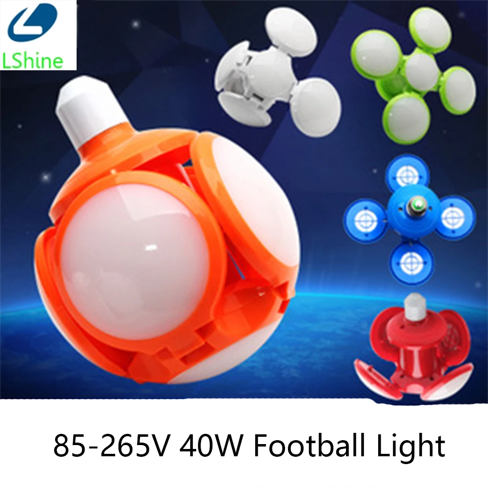 E27 40W LED Lamp 220V Folding Leds Bulb Deformal Football Light UFO Fan Blade Bulbs for Garage Warehouse Home Lighting
E27 40W LED Lamp 220V Folding Leds Bulb Deformal Football Light UFO Fan Blade Bulbs for Garage Warehouse Home Lighting