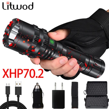 XHP70.2 Powerful LED Flashlight Torch Light Tactical 5 Mode Use Rechargeable 18650 26650 Battery Waterproof Hunting Camping Lamp
XHP70.2 Powerful LED Flashlight Torch Light Tactical 5 Mode Use Rechargeable 18650 26650 Battery Waterproof Hunting Camping Lamp