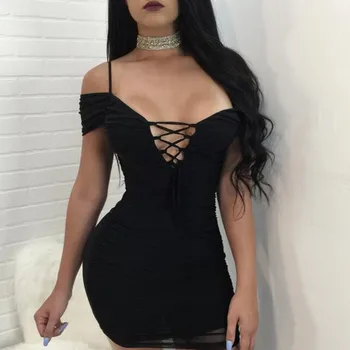 Sexy Off Shoulder Bodycon Dresses Women Hollow Out Ladies Black Dresses Slash Collar Mini Dress Sexy Club Wear Sukienki #3
Sexy Off Shoulder Bodycon Dresses Women Hollow Out Ladies Black Dresses Slash Collar Mini Dress Sexy Club Wear Sukienki #3