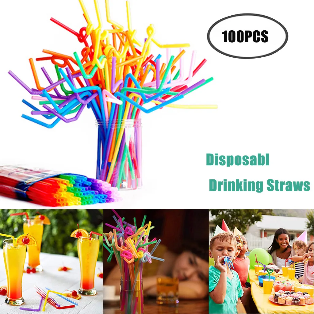 Flexible Bendy Party Disposable Plastic Straws with Color Shaped Curved and Long Straws 100PCS in various colors rietjes plastic
Flexible Bendy Party Disposable Plastic Straws with Color Shaped Curved and Long Straws 100PCS in various colors rietjes plastic