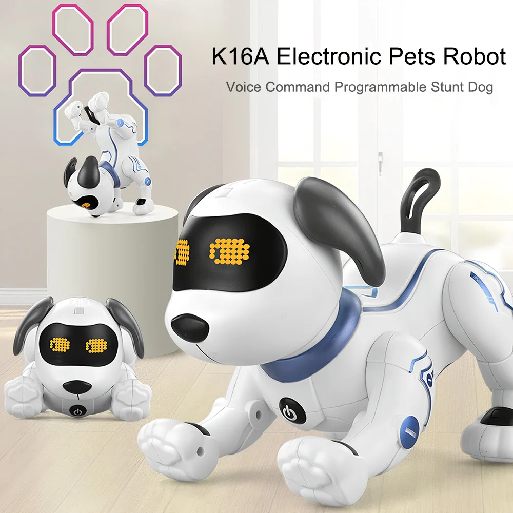 Фото Радиоуправляемая электронная собака-робот милая мультяшная домашняя питомец