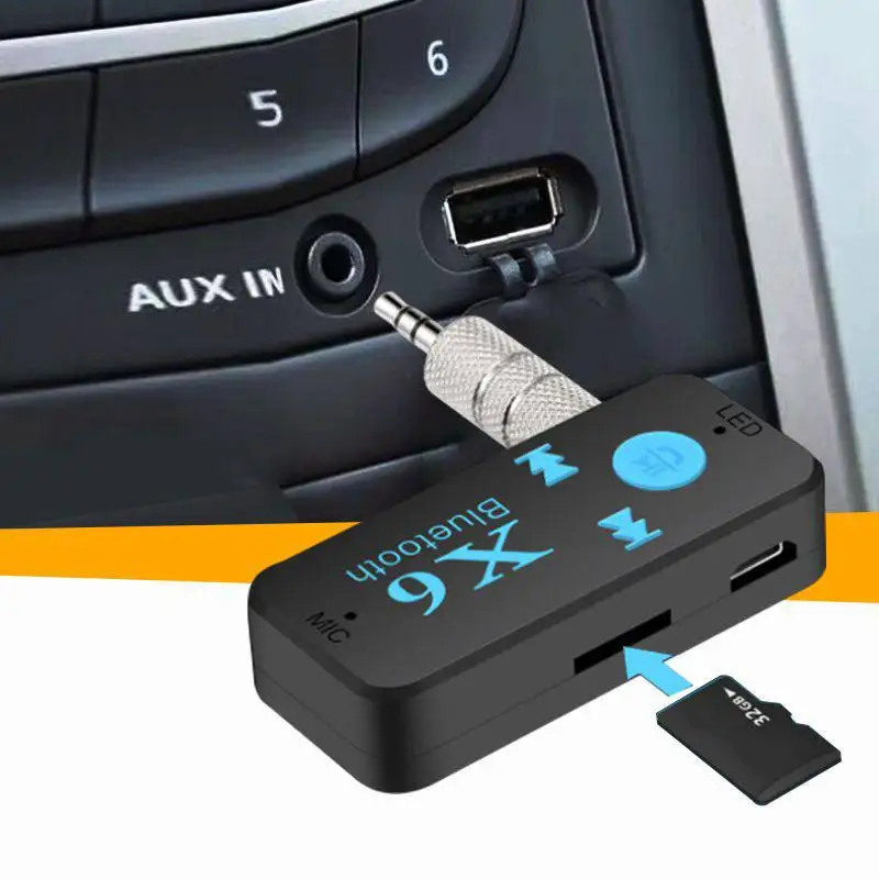 X6 Car Mini Wireless Bluetooth Reciever Transmitter In-Car Audio Adapter Car Kit With Hands-Free 3.5mm Plug
X6 Car Mini Wireless Bluetooth Reciever Transmitter In-Car Audio Adapter Car Kit With Hands-Free 3.5mm Plug