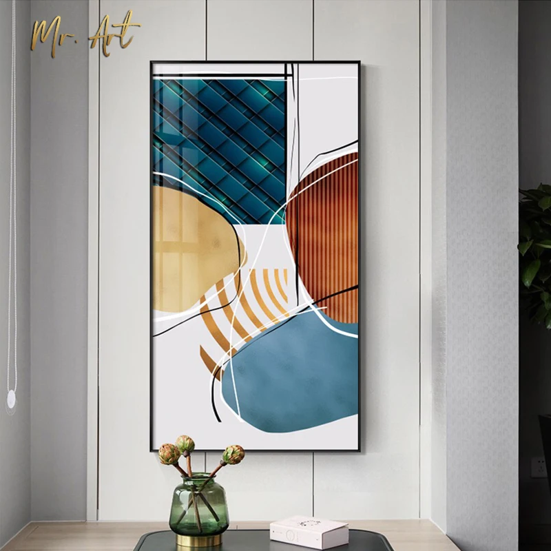 

Modern Multicolored Abstract Geometric Wall Art Canvas Painting Picture Posters and Prints Gallery Living Room Nordic Home Decor