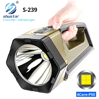RechargablePowerful LED Searchlight Flashlight spotlight With 4 Core P50 Lamp Bead and COB Side Light For adventure,Camping
RechargablePowerful LED Searchlight Flashlight spotlight With 4 Core P50 Lamp Bead and COB Side Light For adventure,Camping