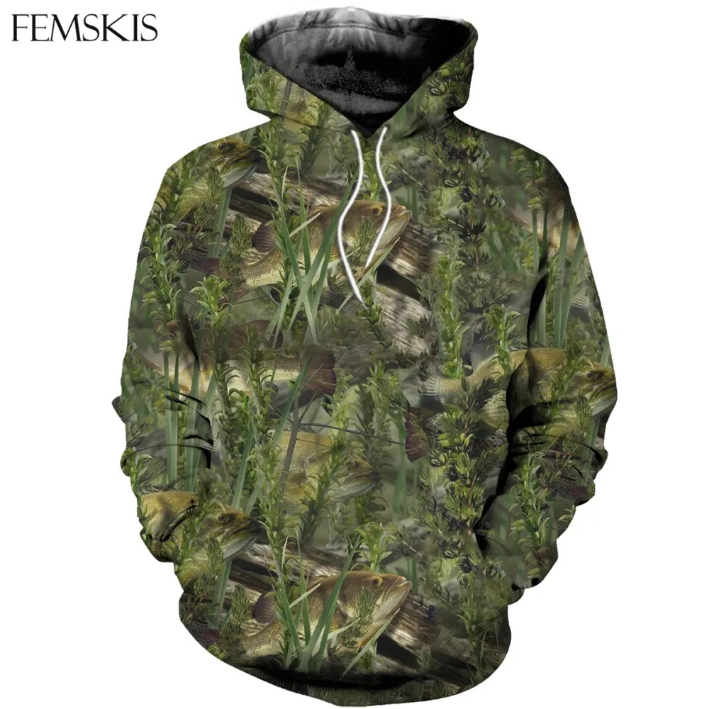FEMSKIS Fashion Hunting Fish Camo 3D Digital Printing Leaves Camouflage Couple Hoodies With Pockets Plus Size Unisex Streetwear
FEMSKIS Fashion Hunting Fish Camo 3D Digital Printing Leaves Camouflage Couple Hoodies With Pockets Plus Size Unisex Streetwear