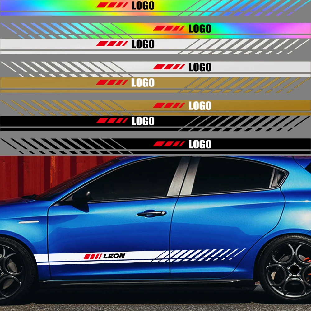 2 шт. автомобильные виниловые наклейки на боковые юбки для Seat Leon Ibiza Formentor Arosa Toledo