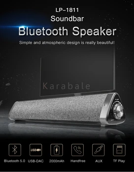 Top LP-18 SoundBar Wireless Bluetooth 5.0 Speaker Subwoofer TV Soundbar Receiver Stereo Super Bass Altavoz port til For TV PC
Top LP-18 SoundBar Wireless Bluetooth 5.0 Speaker Subwoofer TV Soundbar Receiver Stereo Super Bass Altavoz port til For TV PC