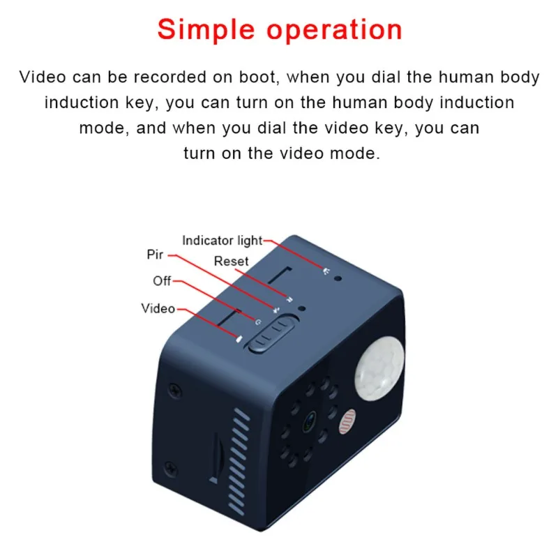 MD20 Hd 1080p Mini Camcorder Camera Pir Sensor Infrared Motion Detection Camera Pocket Cop Sport Cam Video Recorder
MD20 Hd 1080p Mini Camcorder Camera Pir Sensor Infrared Motion Detection Camera Pocket Cop Sport Cam Video Recorder