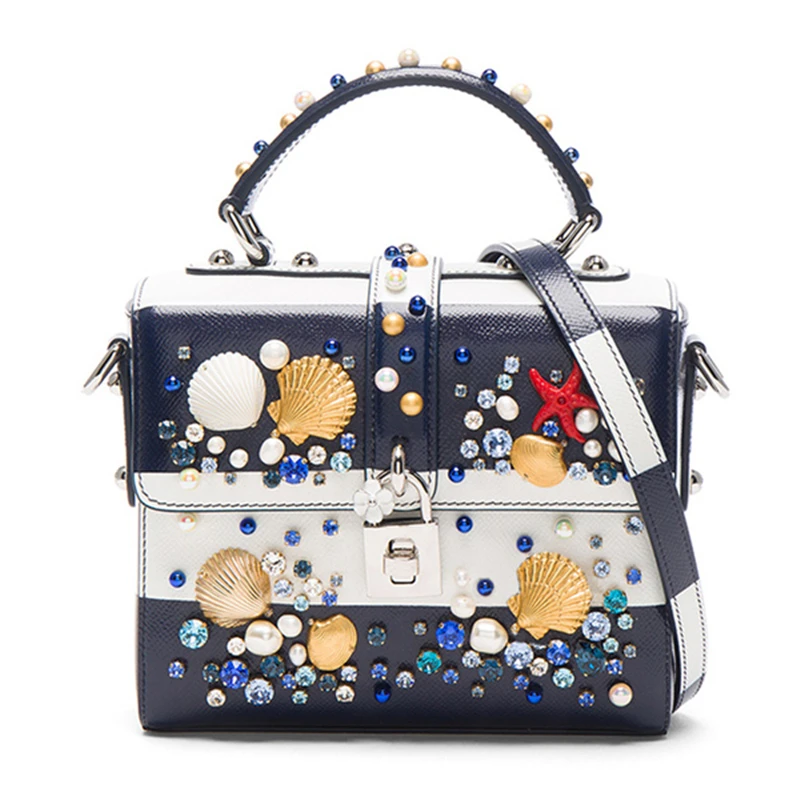 Luxury Brand Shell Starfish Blue White Stripes Bag Genuine Cow Leather Shoulder Bags Women Famous Designer Handbags Channels Bag
Luxury Brand Shell Starfish Blue White Stripes Bag Genuine Cow Leather Shoulder Bags Women Famous Designer Handbags Channels Bag