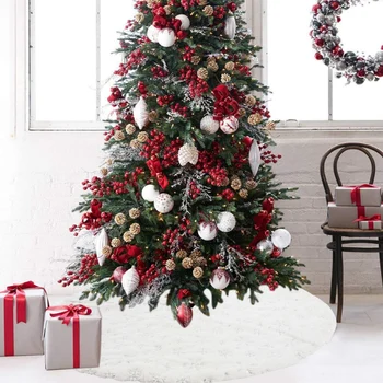 White Plush Christmas Tree Skirt With Invisible Nylon Clasp Xmas Tree Decorative Mat Holiday Home Decor Supplies
White Plush Christmas Tree Skirt With Invisible Nylon Clasp Xmas Tree Decorative Mat Holiday Home Decor Supplies