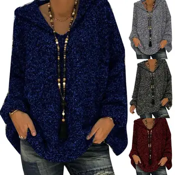 Fashion Women Autumn Solid Color Long Sleeve Loose Hoodie Hooded Sweatshirt Woman's Hooded Warm Autumn Top
Fashion Women Autumn Solid Color Long Sleeve Loose Hoodie Hooded Sweatshirt Woman's Hooded Warm Autumn Top