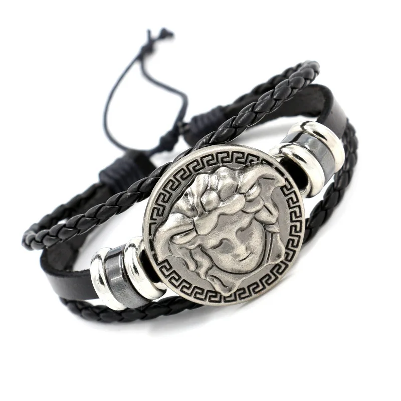 Fashion Bracelet Medusa Avatar Weaving Men Cattle Leather Bracelet Occident Fashion Hip Hop Punk Jewelry
Fashion Bracelet Medusa Avatar Weaving Men Cattle Leather Bracelet Occident Fashion Hip Hop Punk Jewelry