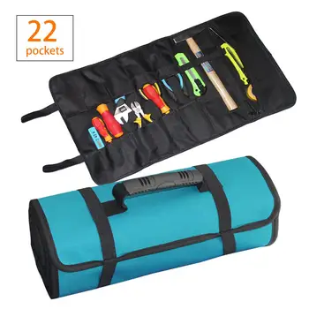 Tool Storage Bag Roll Up Durable Tool Pouch with 22 Pockets 600D Polyester Large Storage Container for Storing Wrenches Screwdri
Tool Storage Bag Roll Up Durable Tool Pouch with 22 Pockets 600D Polyester Large Storage Container for Storing Wrenches Screwdri