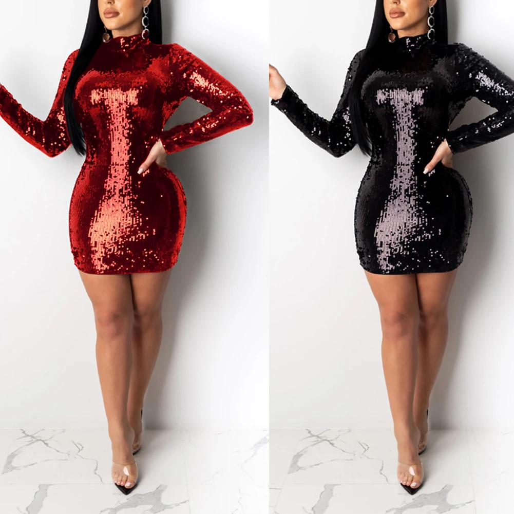 SUNGIFT Women's Fashion Solid Color Sequins Sexy Dress Halter Neck Backless Bodycon Evening Mini Turtleneck Nightclub Dress
SUNGIFT Women's Fashion Solid Color Sequins Sexy Dress Halter Neck Backless Bodycon Evening Mini Turtleneck Nightclub Dress