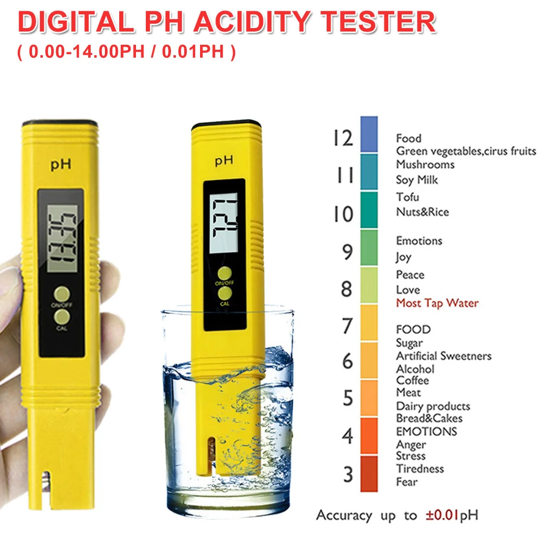 Water Qualit Monitor Digital PH Acidity Meter Pen Testing Equipment PH 0-14/0.01 for Domestic Water/Aquarium Water/Food Acids
Water Qualit Monitor Digital PH Acidity Meter Pen Testing Equipment PH 0-14/0.01 for Domestic Water/Aquarium Water/Food Acids