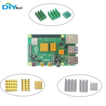 3pcs Aluminum Heatsink Radiator Cooling Kit Cooler for Raspberry Pi 4 Model B Black Green Gold Silver Heat sink for RPI 4
3pcs Aluminum Heatsink Radiator Cooling Kit Cooler for Raspberry Pi 4 Model B Black Green Gold Silver Heat sink for RPI 4
