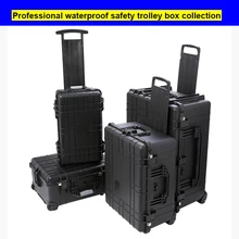Waterproof trolley case toolbox tool case Dustproof Protective Camera Case Instrument box equipment box with pre-cut foam lining Waterproof trolley case toolbox tool case Dustproof Protective Camera Case Instrument box equipment box with pre-cut foam lining