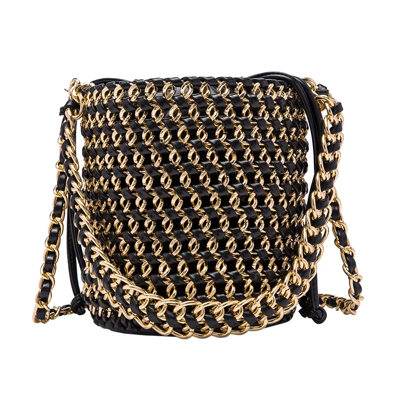 2019 New European and American Fashion Chain Bag Female Bucket Bag Creative Personality Hand-woven Shoulder Messenger Bags
2019 New European and American Fashion Chain Bag Female Bucket Bag Creative Personality Hand-woven Shoulder Messenger Bags