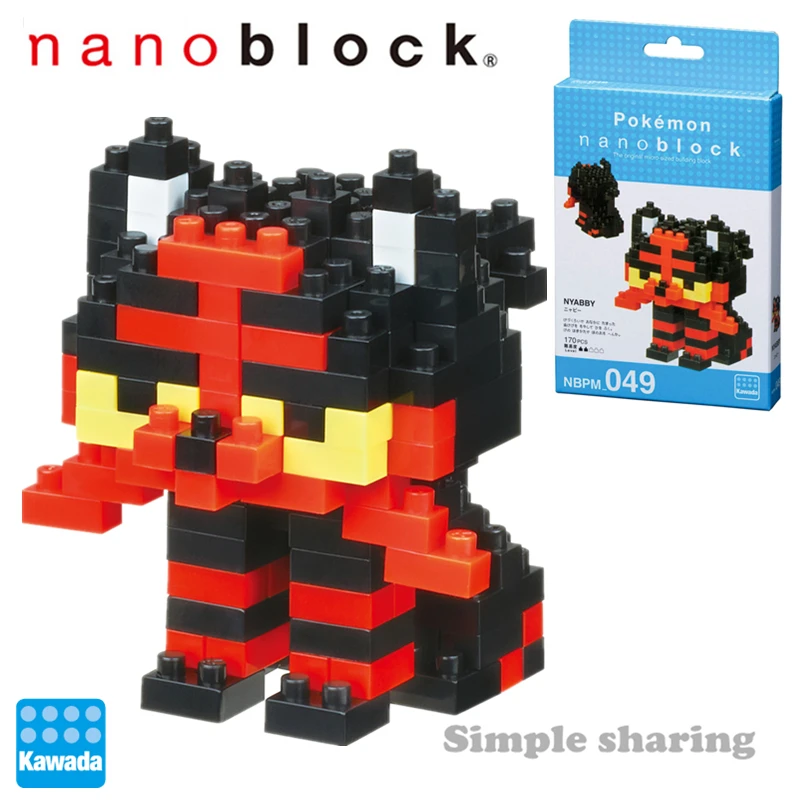 Nanoblock Покемон Пикачу NBPM 049 Nyabby Litten 170 шт. аниме мультфильм Алмаз строительные блоки