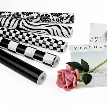 Modern 45cmx10m PVC Black White Striped Self-adhesive Wallpaper Contract Wall R9JC 
Modern 45cmx10m PVC Black White Striped Self-adhesive Wallpaper Contract Wall R9JC