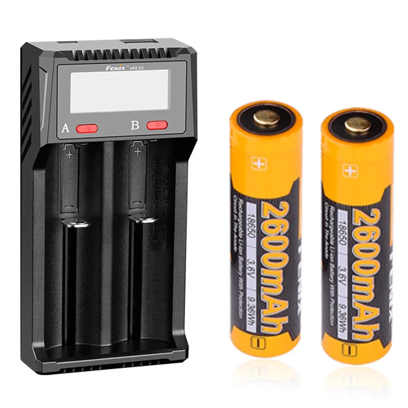 Fenix ARE-D2 Dual Channel Smart Battery Charger with 2PCS ARB-L18-2600 18650 Rechargeable Li-ion Batteries | Лампы и освещение