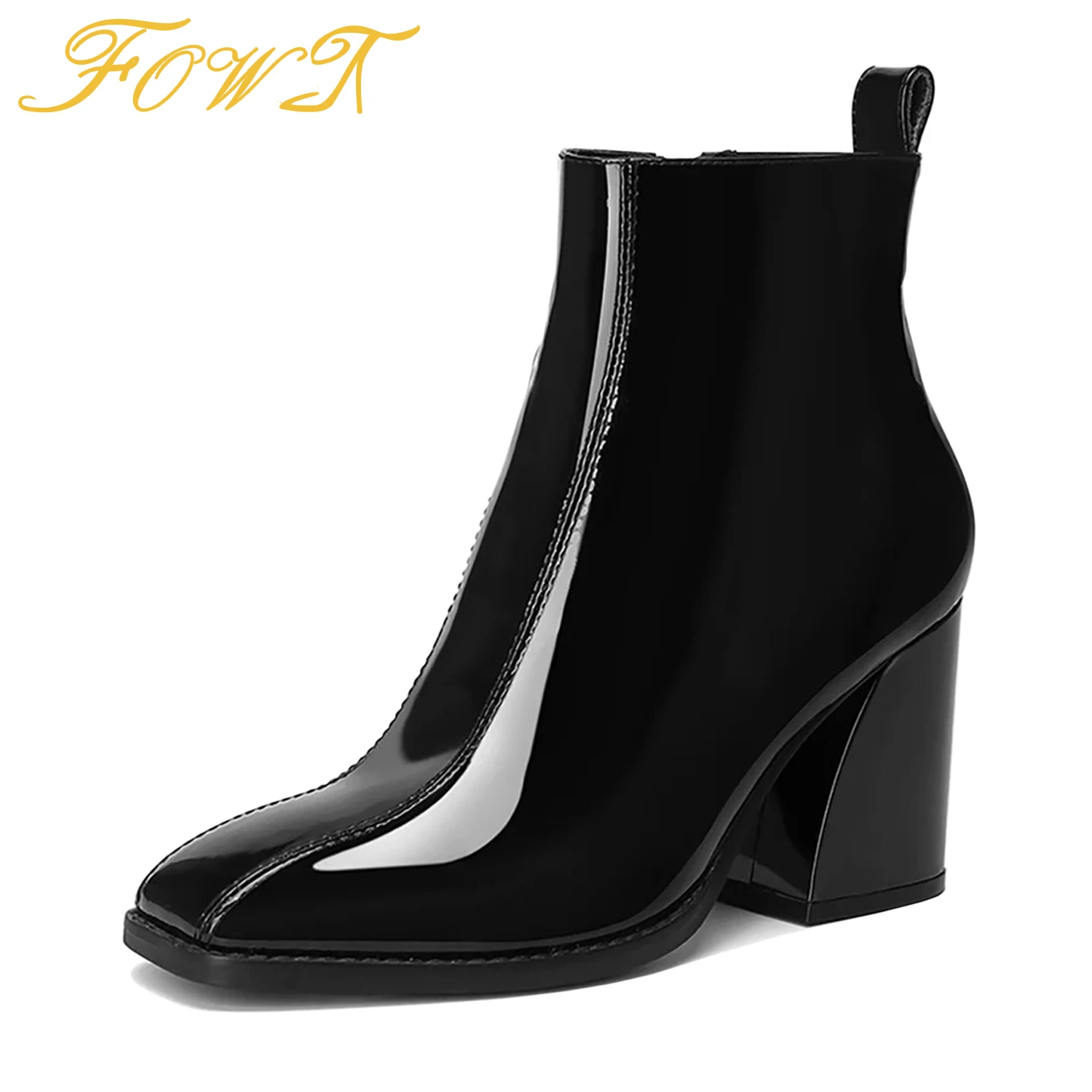 Black Patent Leather Women Ankle Boots High Chunky Heels Square Toe Booties Winter Ladies Concise Office Zipper Shoes Size 39 40
Black Patent Leather Women Ankle Boots High Chunky Heels Square Toe Booties Winter Ladies Concise Office Zipper Shoes Size 39 40