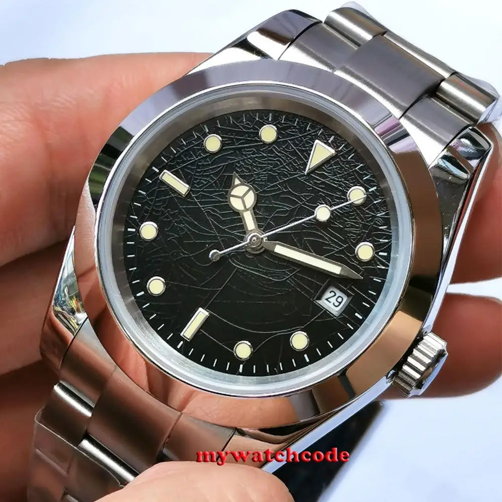 40mm bliger no logo black nest dial orange marks luminous marks solid case date window sapphire glass automatic mens watch B298
40mm bliger no logo black nest dial orange marks luminous marks solid case date window sapphire glass automatic mens watch B298
