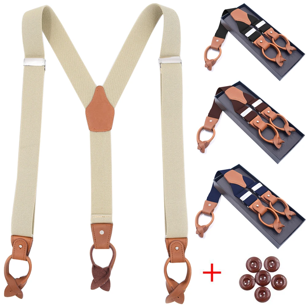 Vintage Suspenders for Men Shirts Trousers Pants Leather Trimmed Button End Y Back Adjustable Elastic Mens Braces Straps Belts
Vintage Suspenders for Men Shirts Trousers Pants Leather Trimmed Button End Y Back Adjustable Elastic Mens Braces Straps Belts